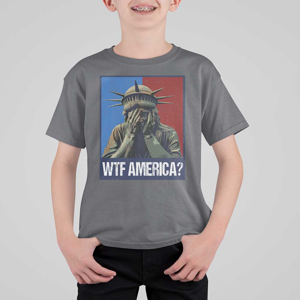 WTF America T Shirt For Kid Humor Statue of Liberty