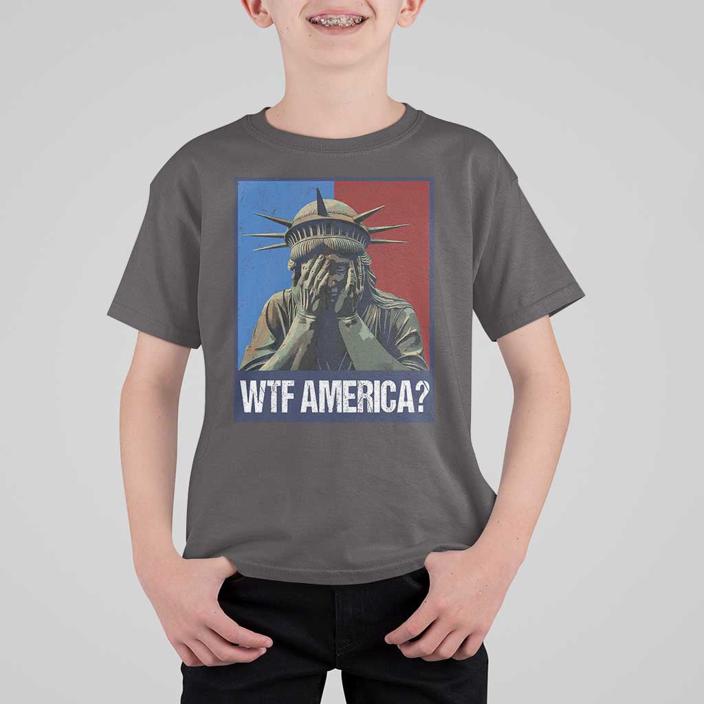 WTF America T Shirt For Kid Humor Statue of Liberty