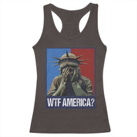 WTF America Racerback Tank Top Humor Statue of Liberty