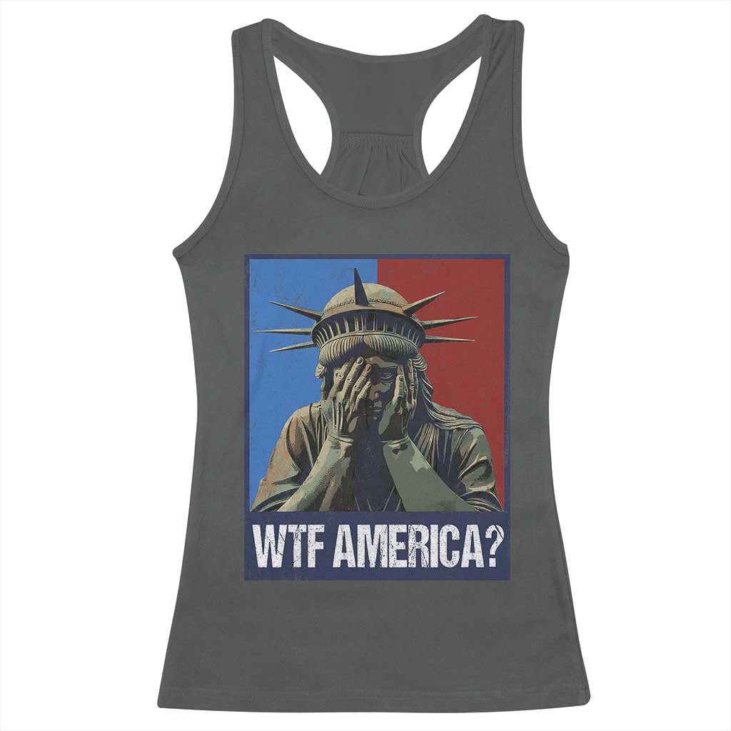WTF America Racerback Tank Top Humor Statue of Liberty