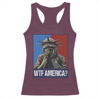 WTF America Racerback Tank Top Humor Statue of Liberty