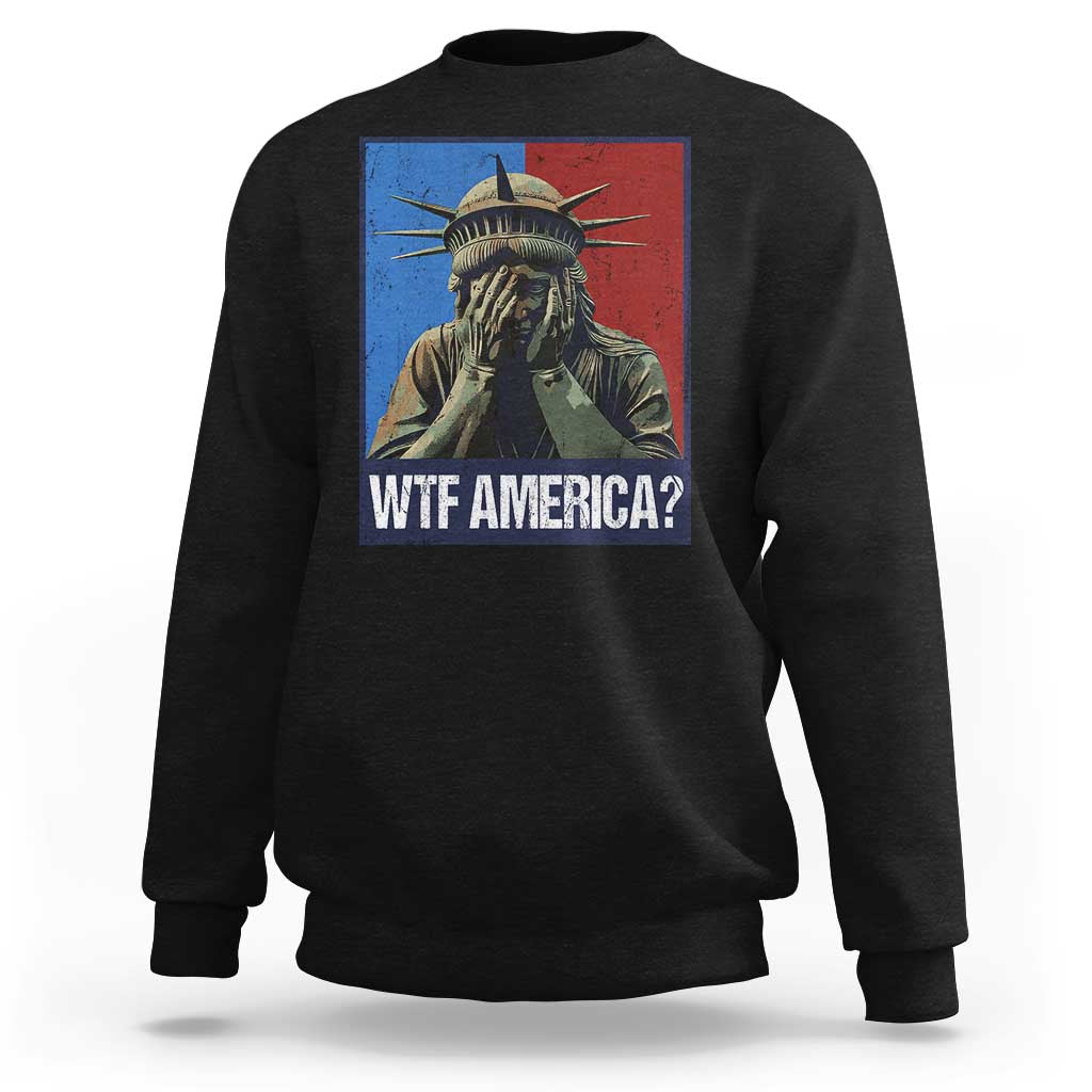 WTF America Sweatshirt Humor Statue of Liberty