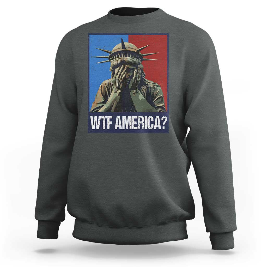 WTF America Sweatshirt Humor Statue of Liberty
