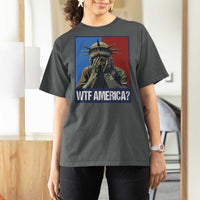 WTF America T Shirt For Women Humor Statue of Liberty