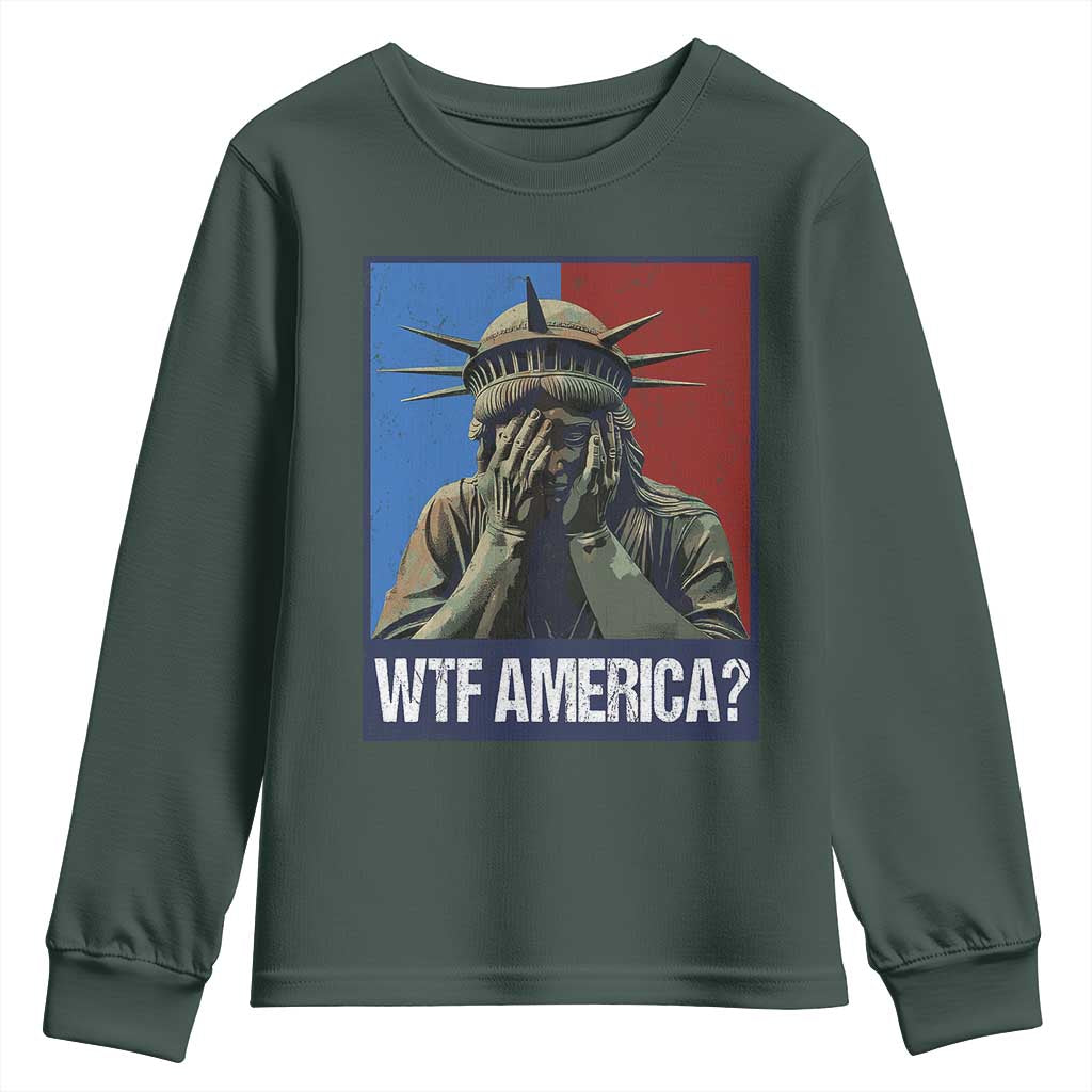 WTF America Youth Sweatshirt Humor Statue of Liberty