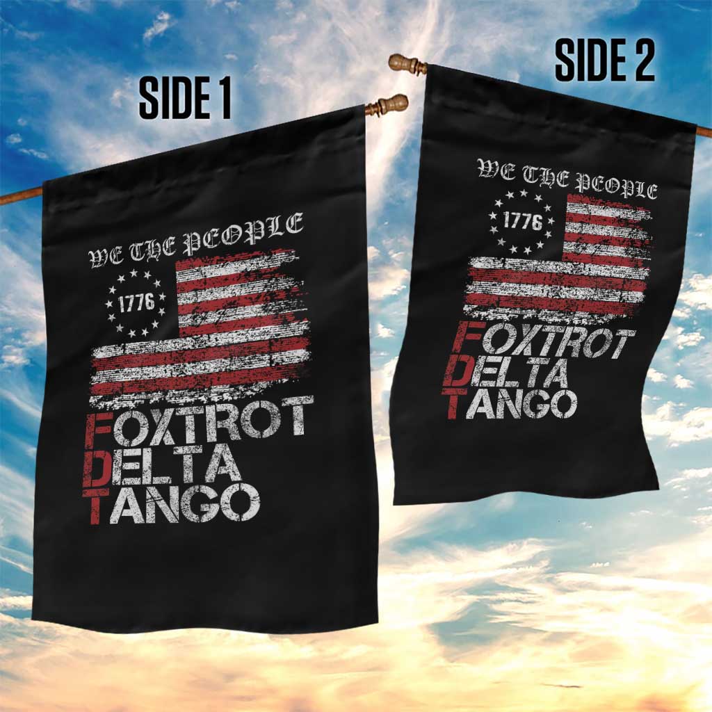 Foxtrots Delta Tangos Garden Flag US Flag We The People - Wonder Print Shop