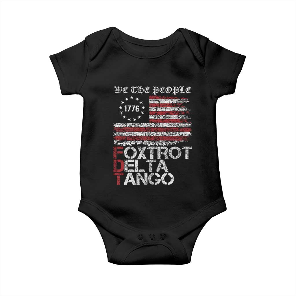 Foxtrots Delta Tangos Baby Onesie US Flag We The People