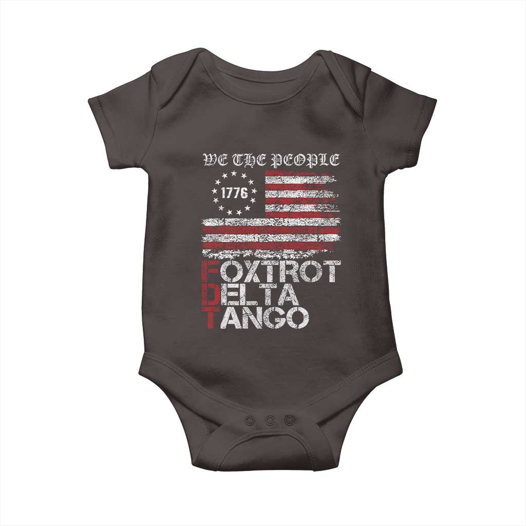 Foxtrots Delta Tangos Baby Onesie US Flag We The People