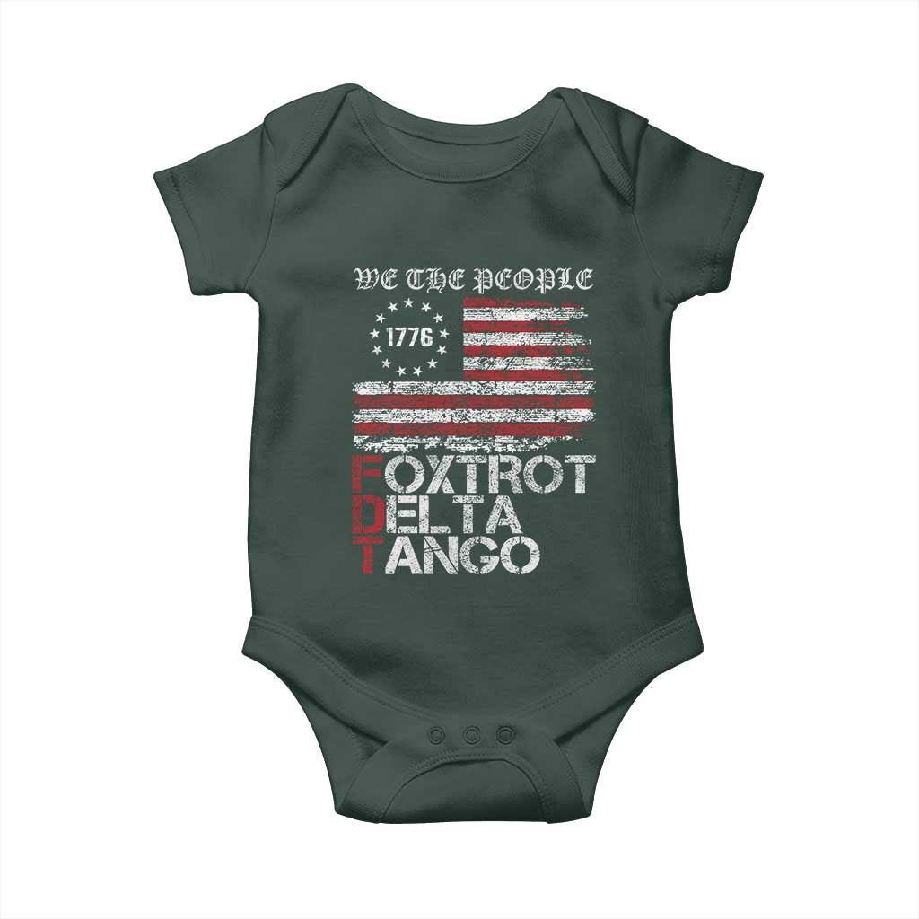 Foxtrots Delta Tangos Baby Onesie US Flag We The People