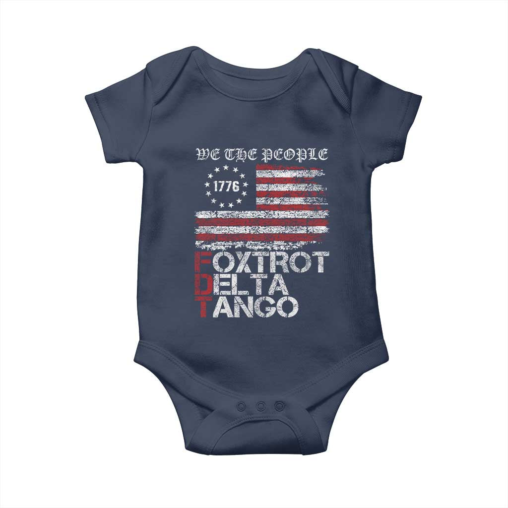 Foxtrots Delta Tangos Baby Onesie US Flag We The People
