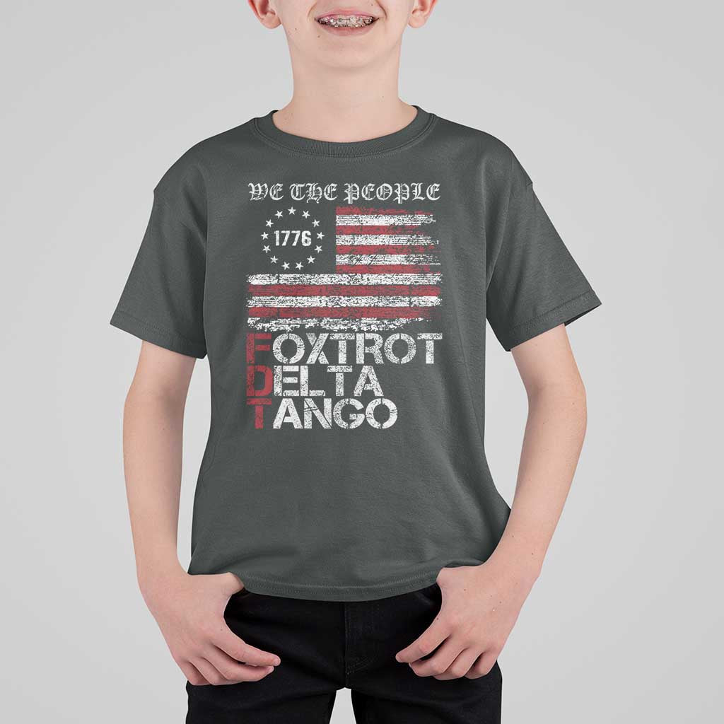 Foxtrots Delta Tangos T Shirt For Kid US Flag We The People