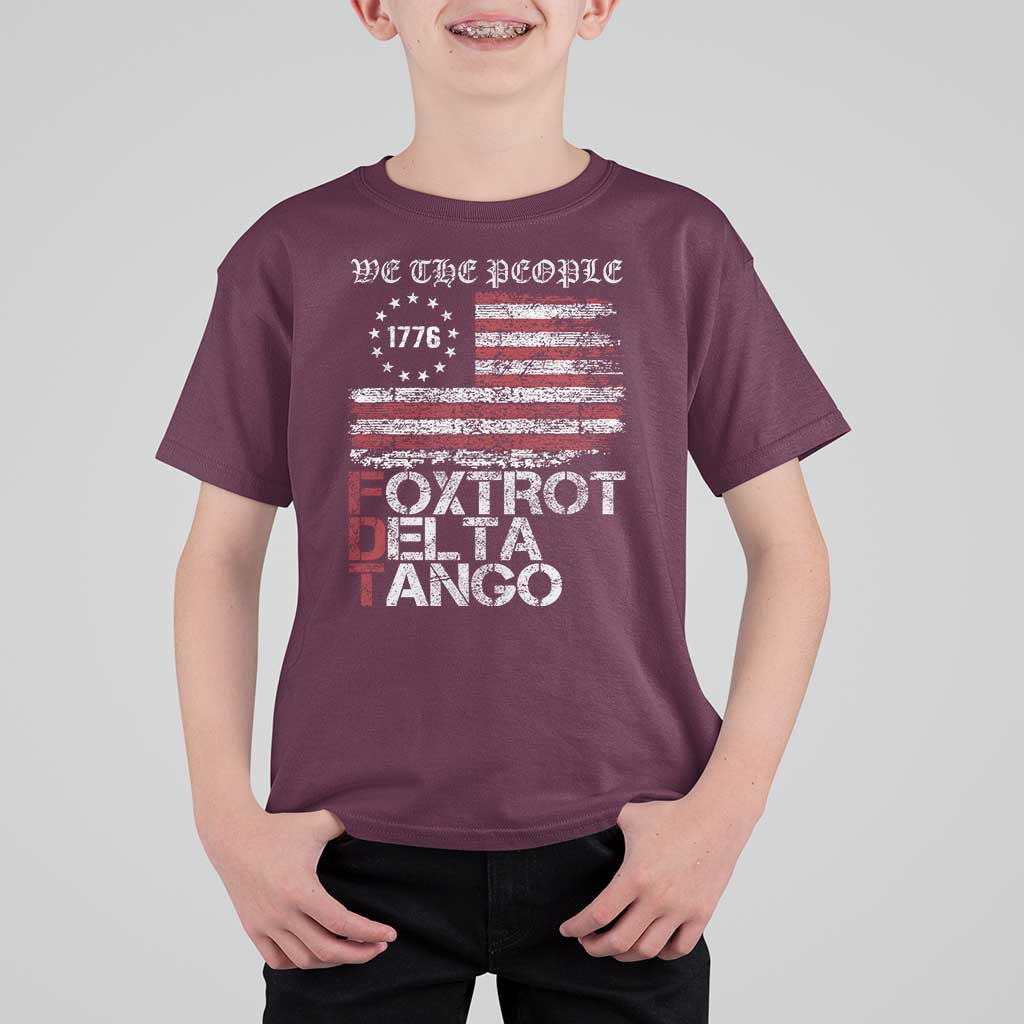 Foxtrots Delta Tangos T Shirt For Kid US Flag We The People