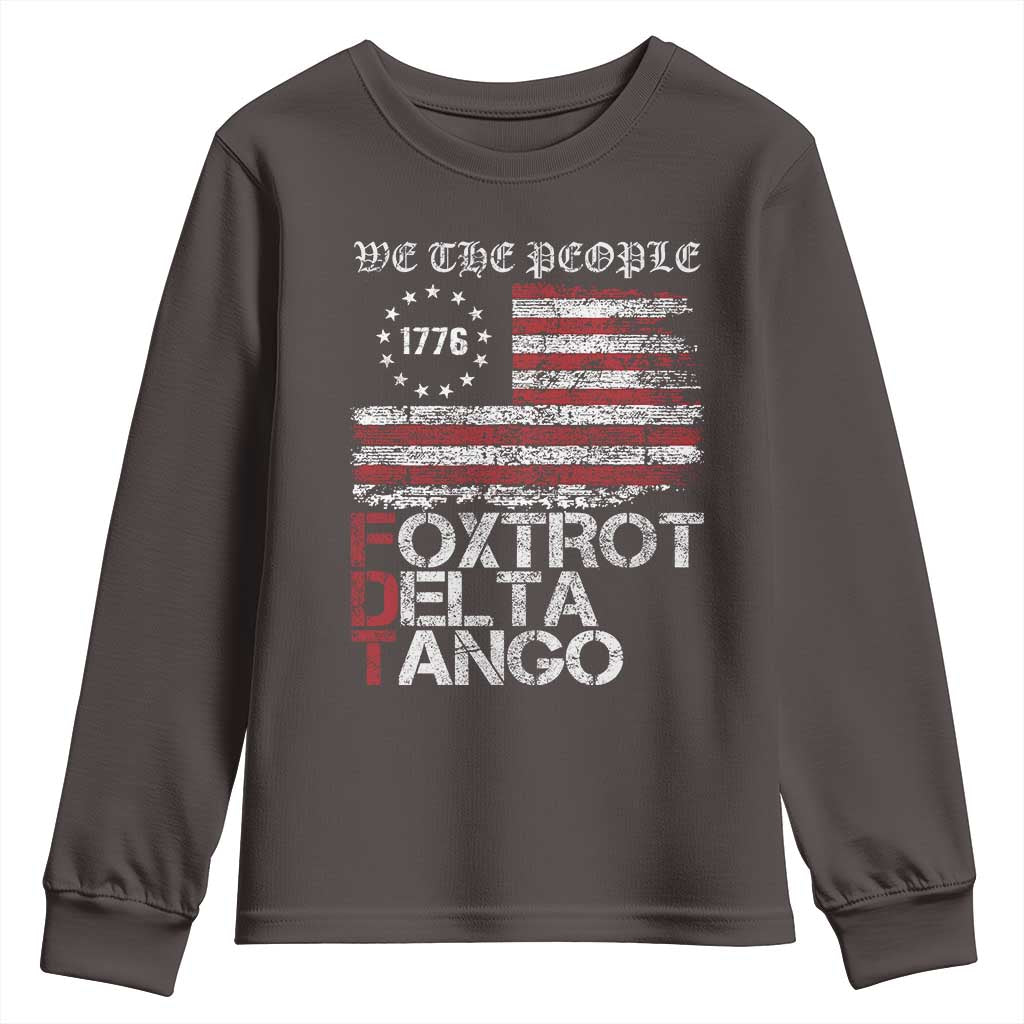Foxtrots Delta Tangos Youth Sweatshirt US Flag We The People