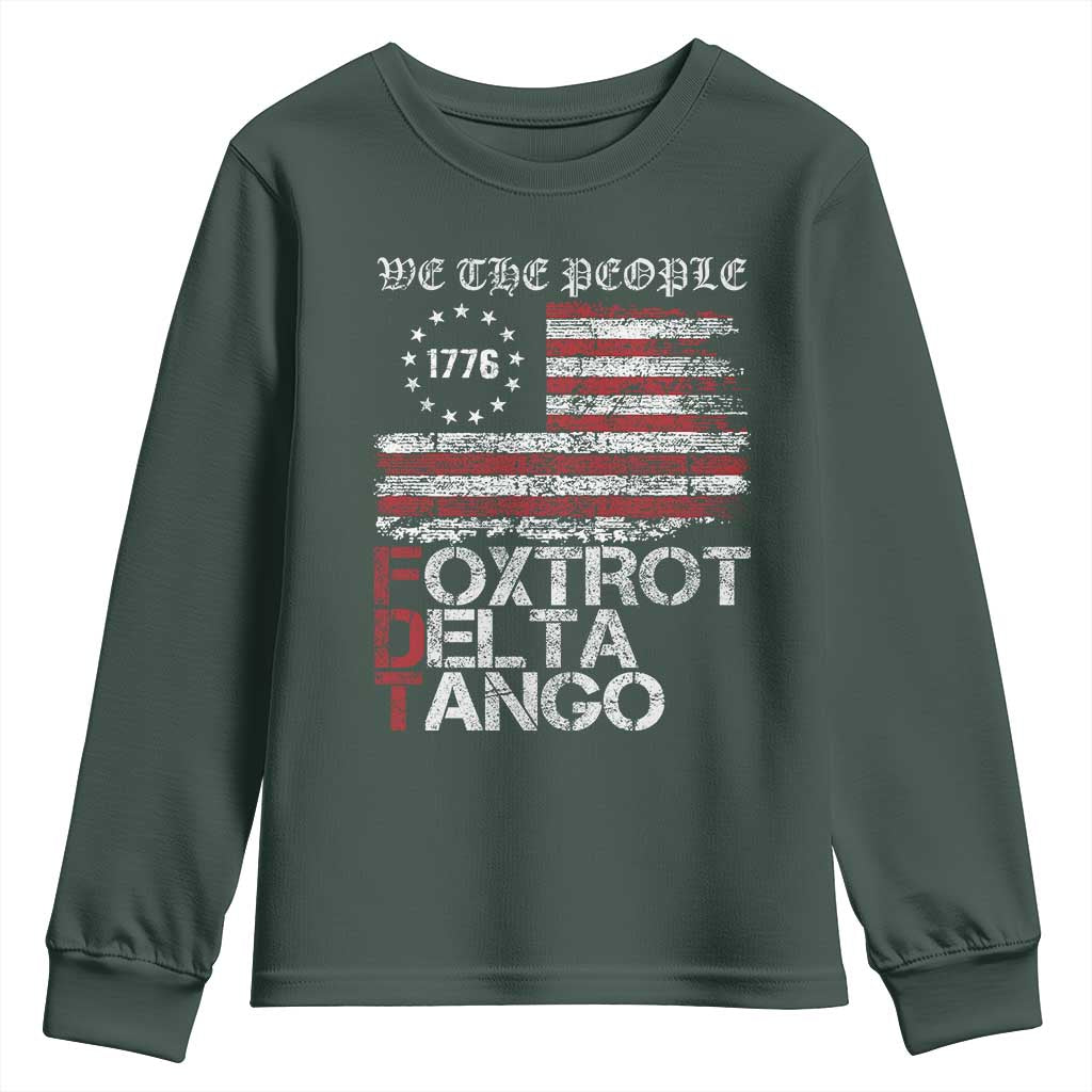 Foxtrots Delta Tangos Youth Sweatshirt US Flag We The People