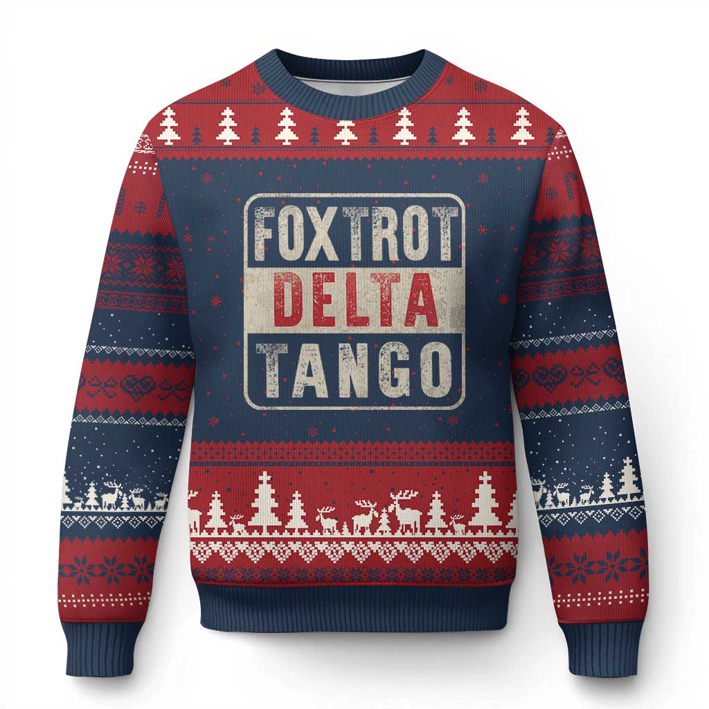 Subtle FDT Ugly Christmas Sweater Foxtrots Delta Tangos