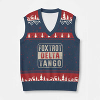 Subtle FDT V-Neck Knit Sweater Vest Foxtrots Delta Tangos