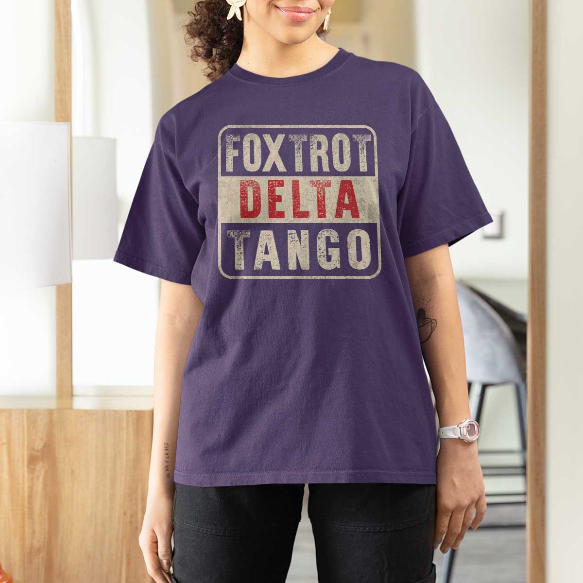 Subtle FDT T Shirt For Women Foxtrots Delta Tangos