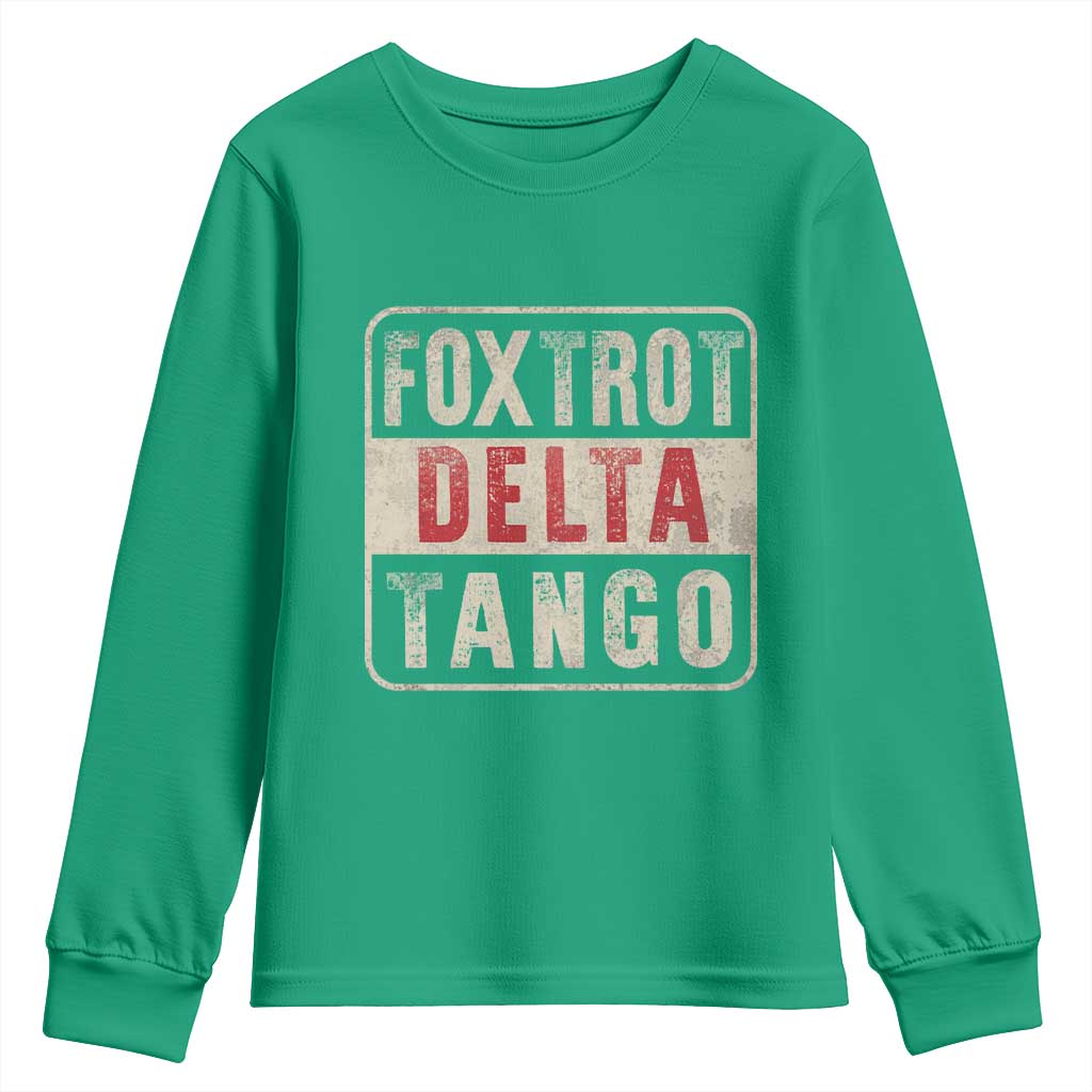 Subtle FDT Youth Sweatshirt Foxtrots Delta Tangos