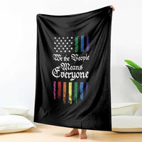 We The People Means Everyone Throw Blanket LGBTQ Rainbow USA Flag Gay Pride LGBT Ally