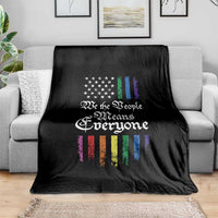 We The People Means Everyone Throw Blanket LGBTQ Rainbow USA Flag Gay Pride LGBT Ally