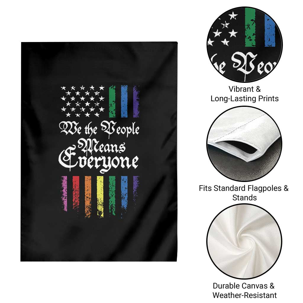 We The People Means Everyone Garden Flag LGBTQ Rainbow USA Flag Gay Pride LGBT Ally