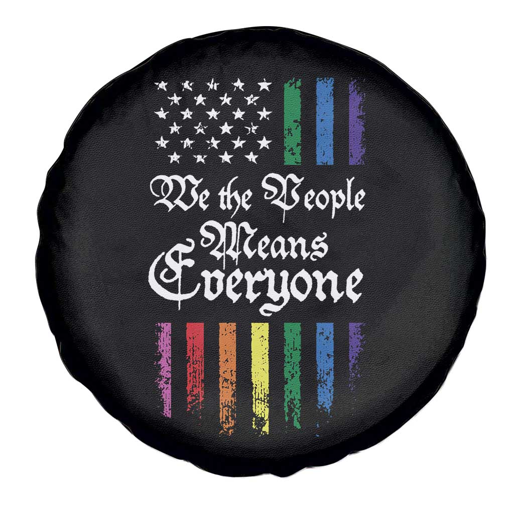 We The People Means Everyone Spare Tire Cover LGBTQ Rainbow USA Flag Gay Pride LGBT Ally