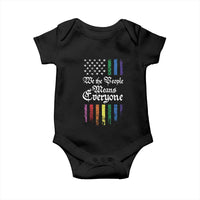 We The People Means Everyone Baby Onesie LGBTQ Rainbow USA Flag Gay Pride LGBT Ally