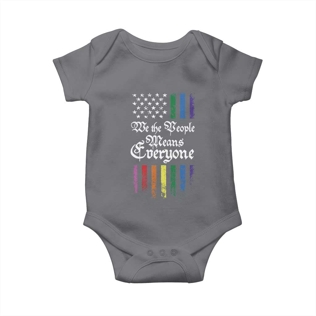 We The People Means Everyone Baby Onesie LGBTQ Rainbow USA Flag Gay Pride LGBT Ally