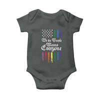 We The People Means Everyone Baby Onesie LGBTQ Rainbow USA Flag Gay Pride LGBT Ally