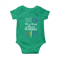 We The People Means Everyone Baby Onesie LGBTQ Rainbow USA Flag Gay Pride LGBT Ally