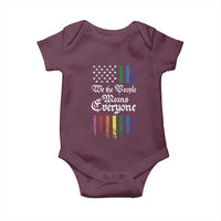We The People Means Everyone Baby Onesie LGBTQ Rainbow USA Flag Gay Pride LGBT Ally