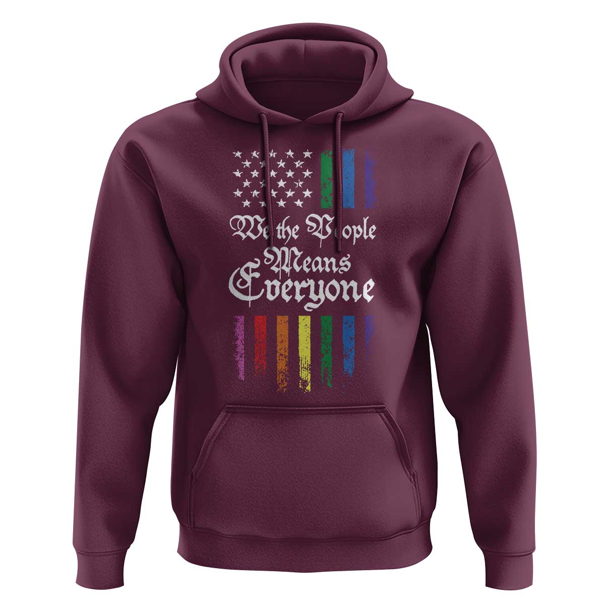 We The People Means Everyone Hoodie LGBTQ Rainbow USA Flag Gay Pride LGBT Ally