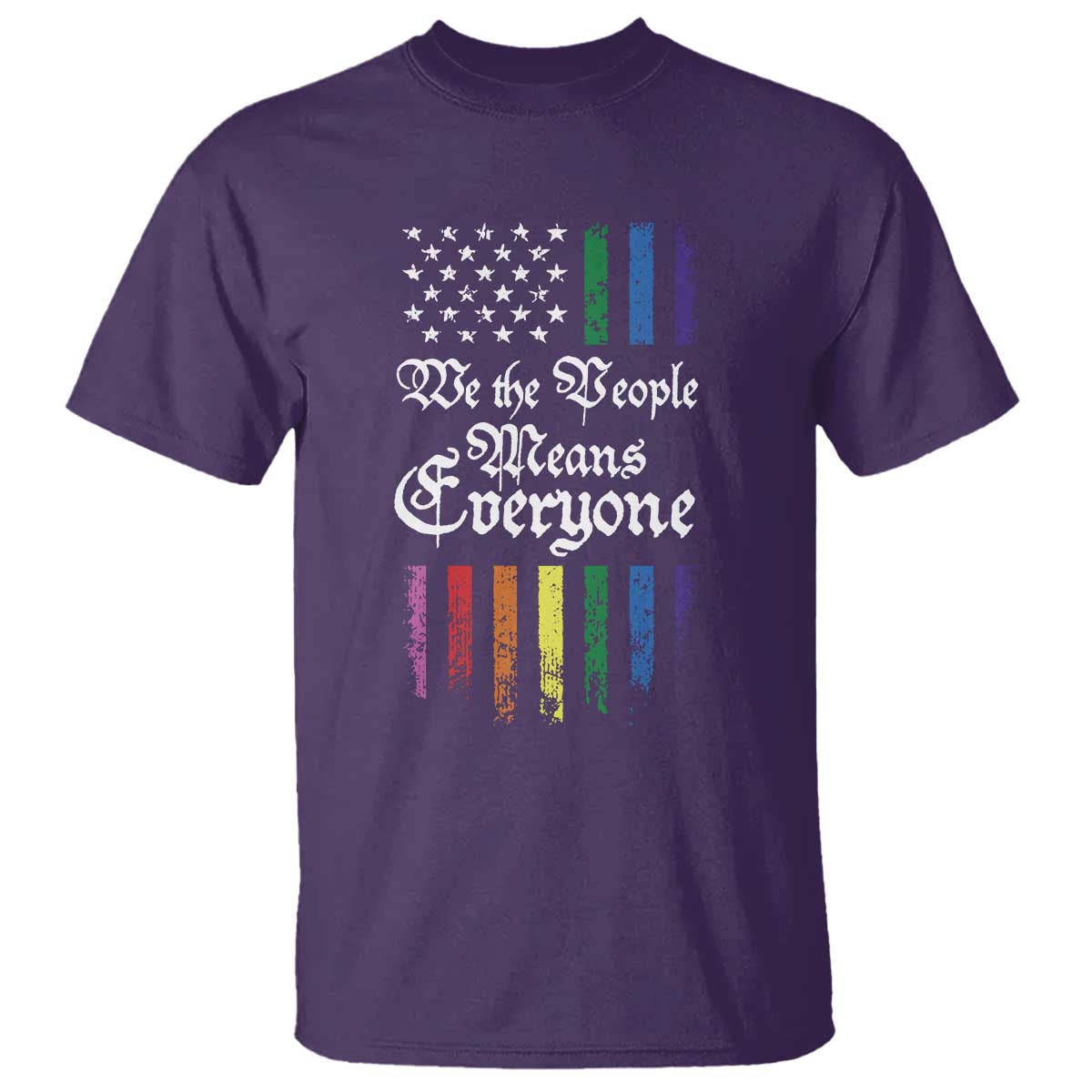 We The People Means Everyone T Shirt LGBTQ Rainbow USA Flag Gay Pride LGBT Ally