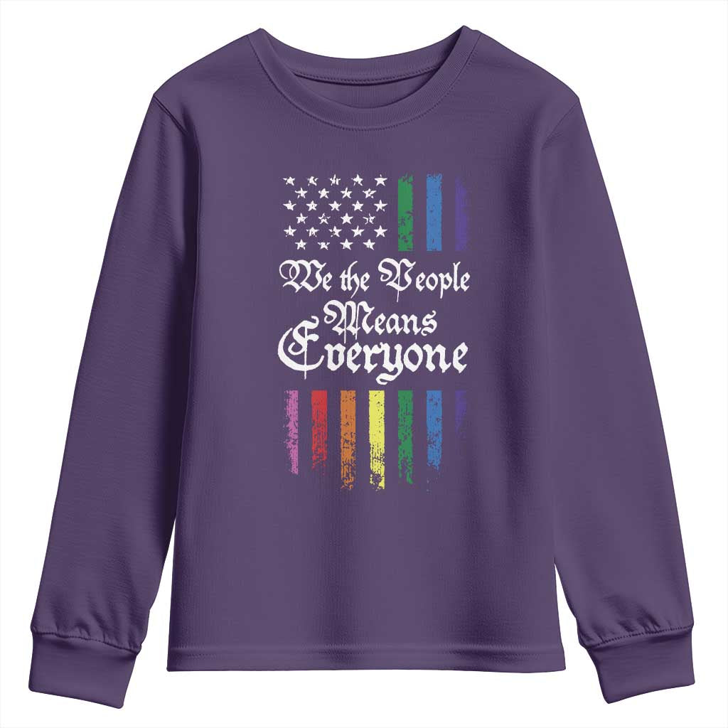 We The People Means Everyone Youth Sweatshirt LGBTQ Rainbow USA Flag Gay Pride LGBT Ally