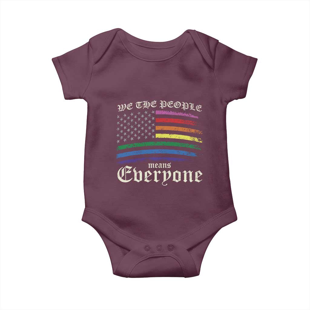 We The People Means Everyone Lgbt Equality Baby Onesie USA LGBTQ Pride Flag