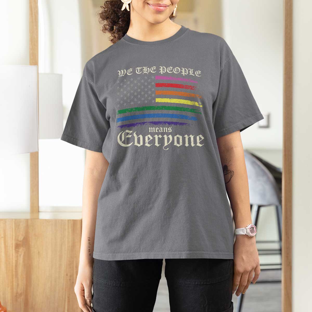 We The People Means Everyone Lgbt Equality T Shirt For Women USA LGBTQ Pride Flag