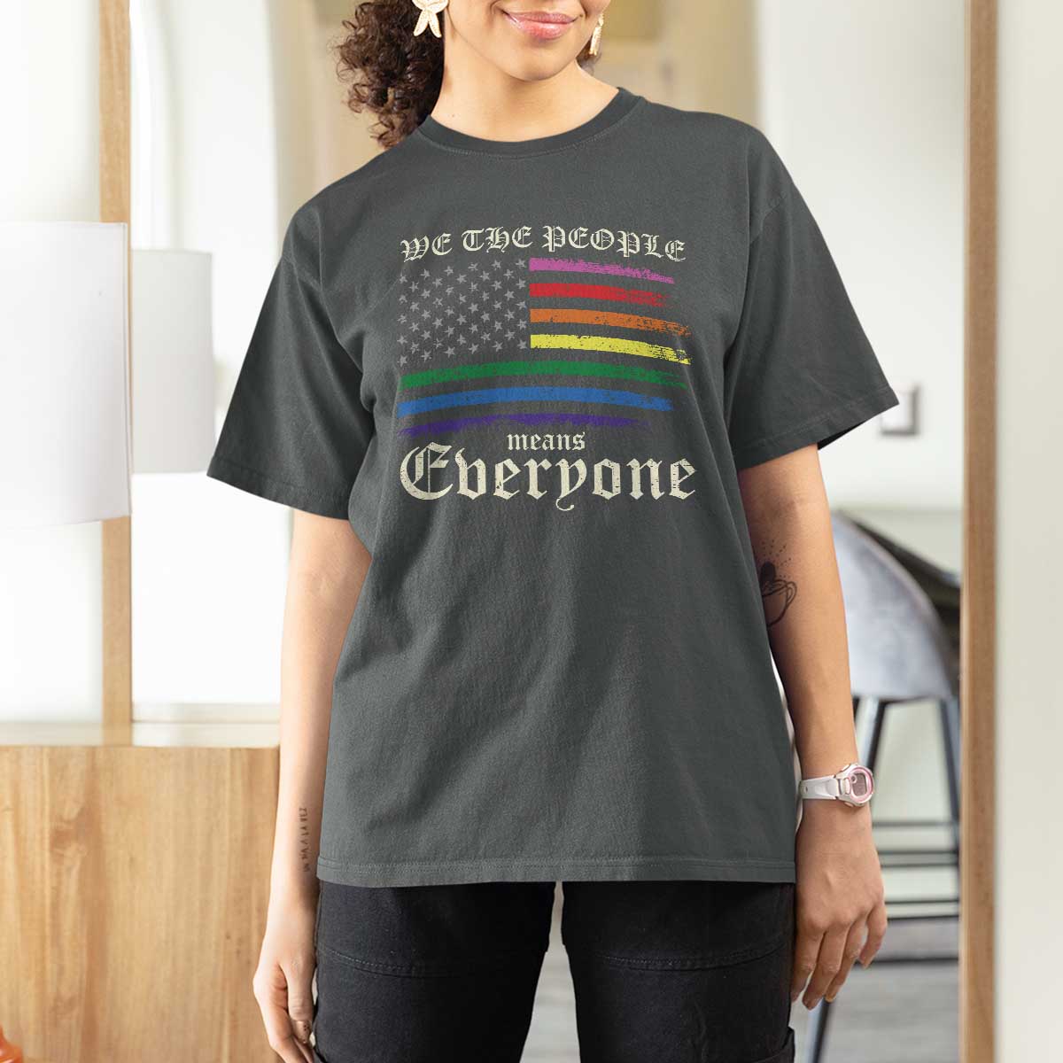 We The People Means Everyone Lgbt Equality T Shirt For Women USA LGBTQ Pride Flag