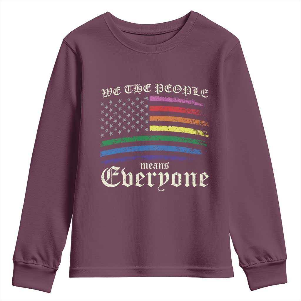 We The People Means Everyone Lgbt Equality Youth Sweatshirt USA LGBTQ Pride Flag