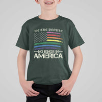 No Kings In America T Shirt For Kid We The People USA LGBTQ Pride Flag