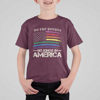 No Kings In America T Shirt For Kid We The People USA LGBTQ Pride Flag