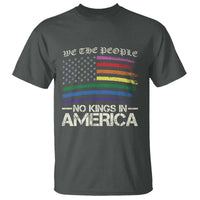No Kings In America T Shirt We The People USA LGBTQ Pride Flag