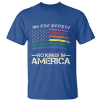 No Kings In America T Shirt We The People USA LGBTQ Pride Flag