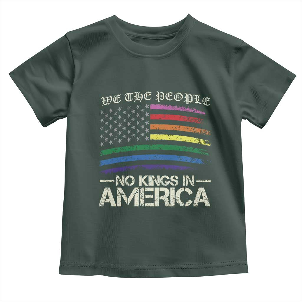 No Kings In America Toddler T Shirt We The People USA LGBTQ Pride Flag