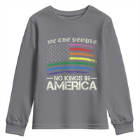 No Kings In America Youth Sweatshirt We The People USA LGBTQ Pride Flag