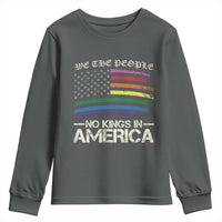 No Kings In America Youth Sweatshirt We The People USA LGBTQ Pride Flag