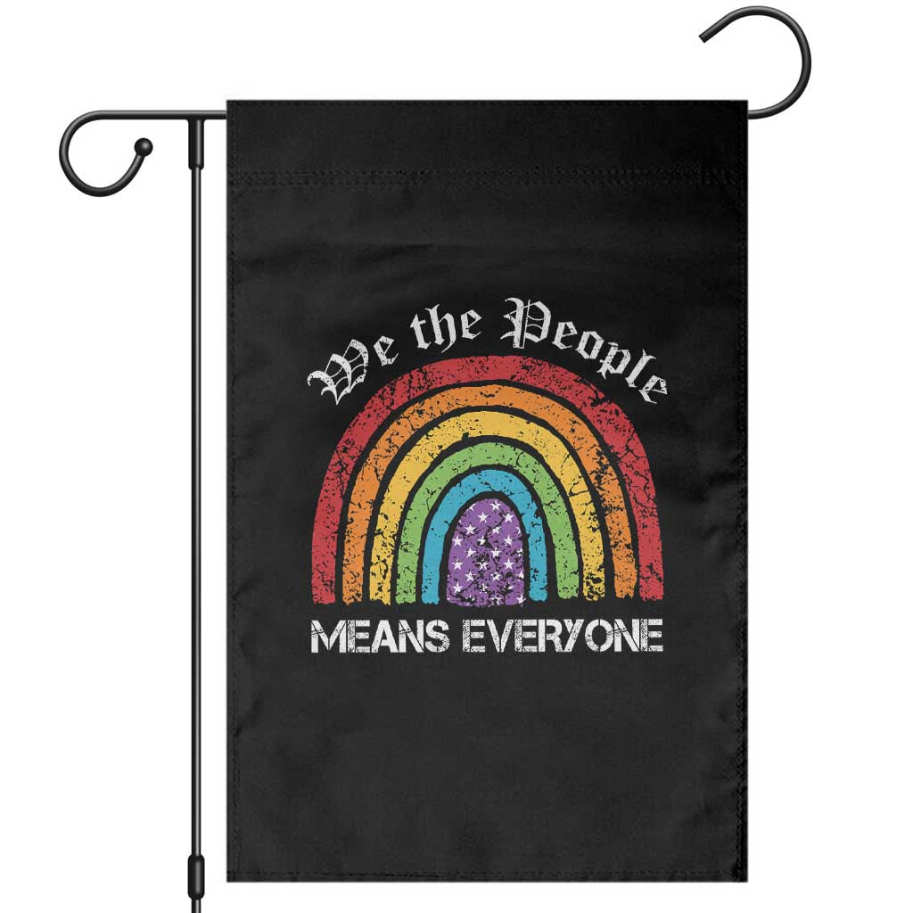 We The People Means Everyone Garden Flag LGBTQ Rainbow Flag Gay Pride LGBT Ally Vintage - Wonder Print Shop