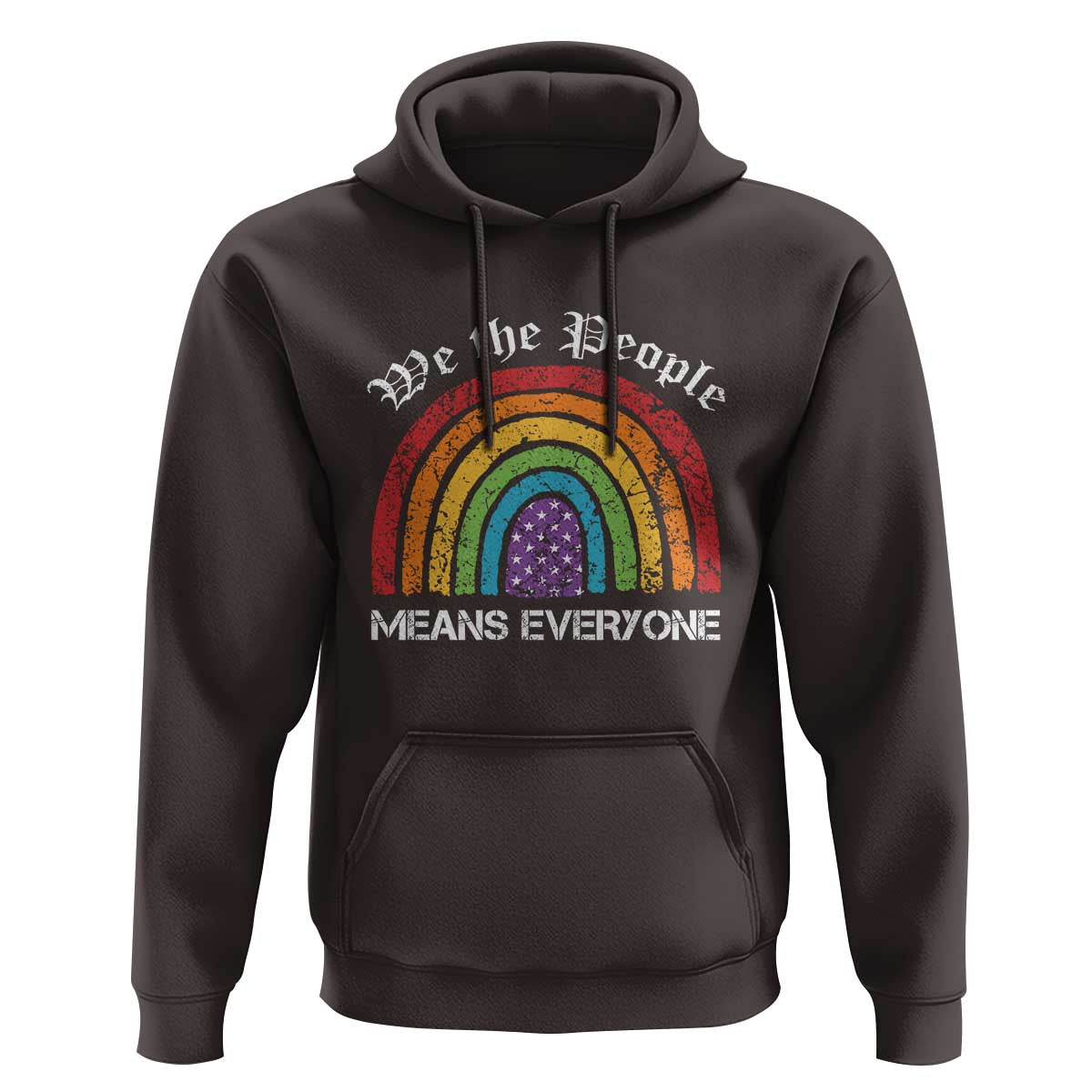 We The People Means Everyone Hoodie LGBTQ Rainbow Flag Gay Pride LGBT Ally Vintage