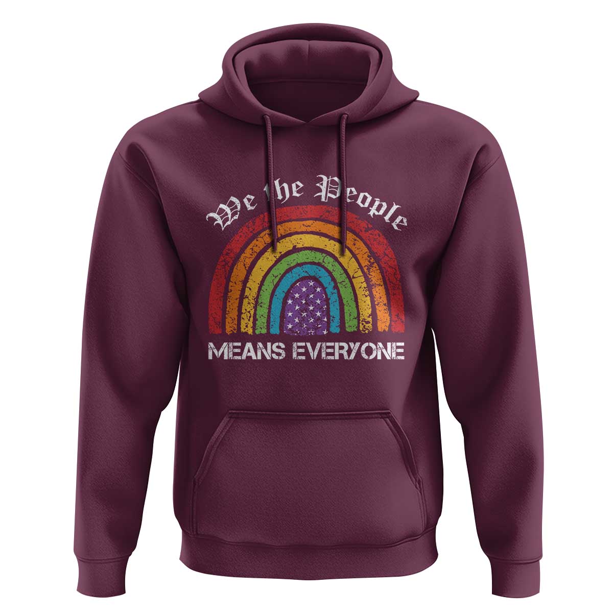 We The People Means Everyone Hoodie LGBTQ Rainbow Flag Gay Pride LGBT Ally Vintage