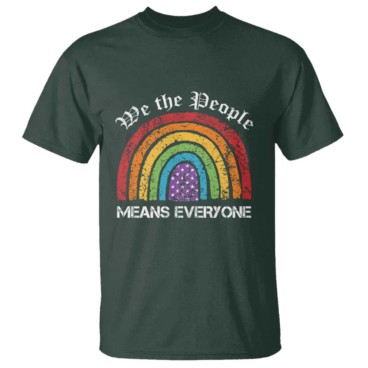 We The People Means Everyone T Shirt LGBTQ Rainbow Flag Gay Pride LGBT Ally Vintage
