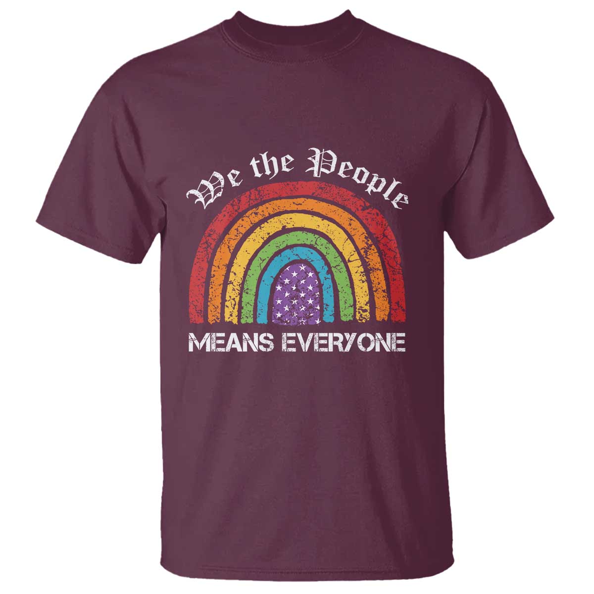 We The People Means Everyone T Shirt LGBTQ Rainbow Flag Gay Pride LGBT Ally Vintage